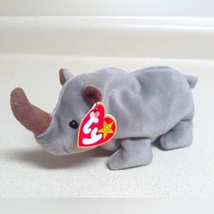 Spike - Beanie Baby Plush Plushie Rhino Rhinoceros Holiday Toy Stuffed Animal